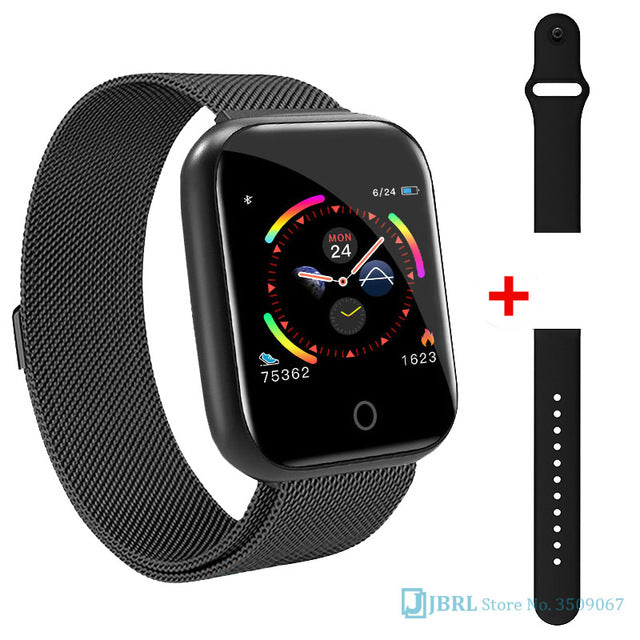 Esporte inoxidável relógio inteligente mulher homem smartwatch freqüência cardíaca dos homens relógio inteligente para android ios música jogar controle de fitness relógio